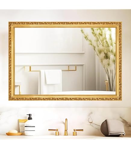 Amazon.com: Chende Vintage Gold Rectangular Wall Mirror, 41''x29